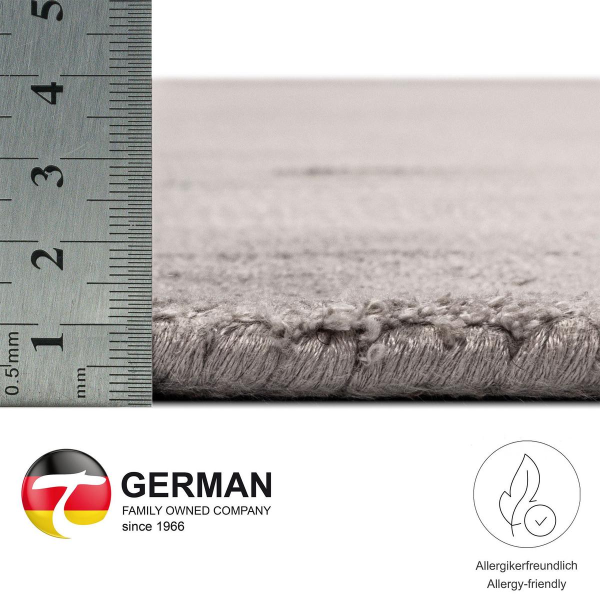 VISKOSETEPPICH Star 150x150 cm - Grau, Textil (150/150cm) - THEKO