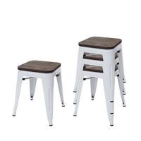 HOCKER HOLZ-SITZFLÄCHE Weiß 4er-Set - Weiß, Holz (39/45/39cm) - MCW