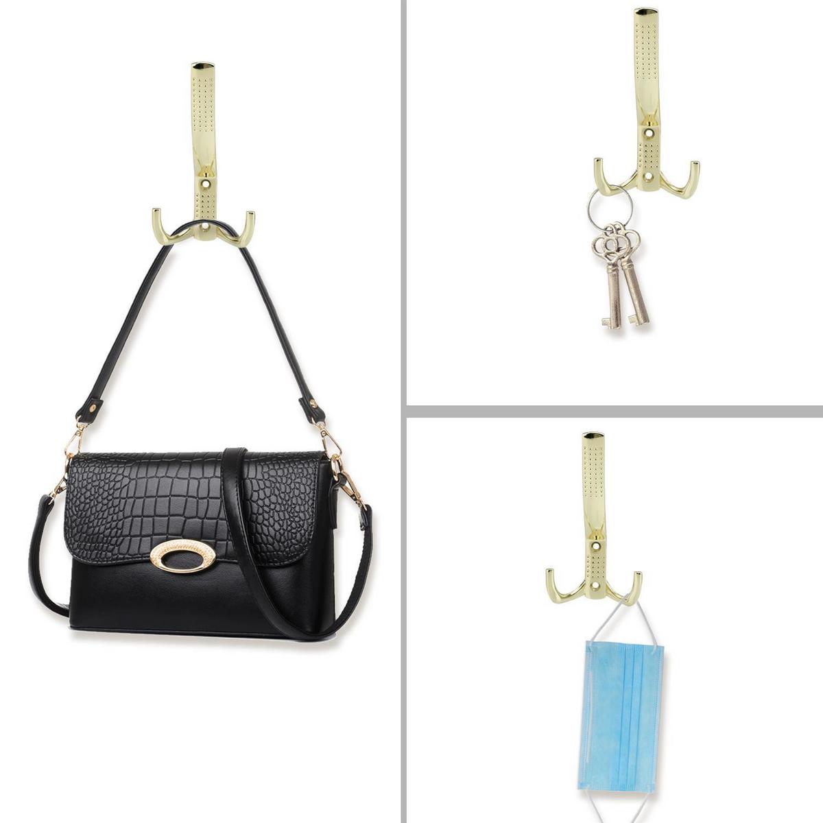 DOPPEL GARDEROBENHAKEN 7.58 / 1.69 / 14.28 cm - Goldfarben, Metall (1.69/14/7.58cm) - Intirilife