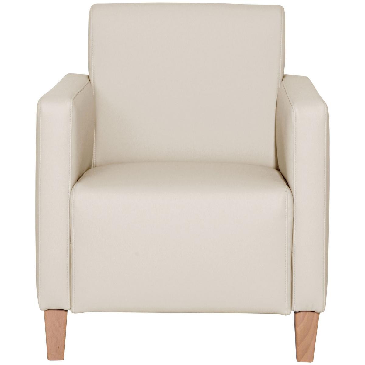 SESSEL Karol Bezug Kunstleder Buche natur / beige - Weiß, Kunststoff (71/81/70cm) - 58aufmkessel