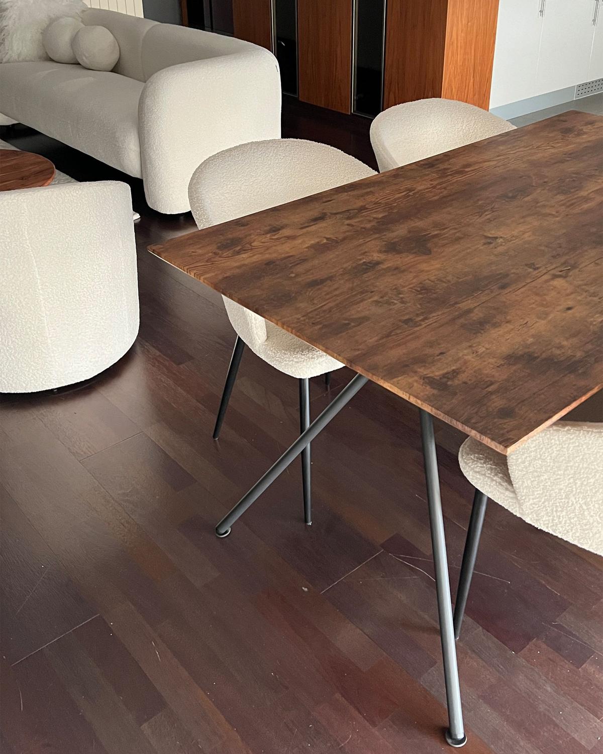 ESSTISCH 160/90/75 cm Dunkelbraun, Schwarz Rechteckig Amsterdam - Dunkelbraun, Holzwerkstoff (160/90/75cm) - Beliani