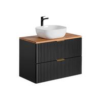 WASCHTISCH 80.6cm Adriel Schwarz - Schwarz, Holzwerkstoff (80.6/59/46cm) - Petits-meubles