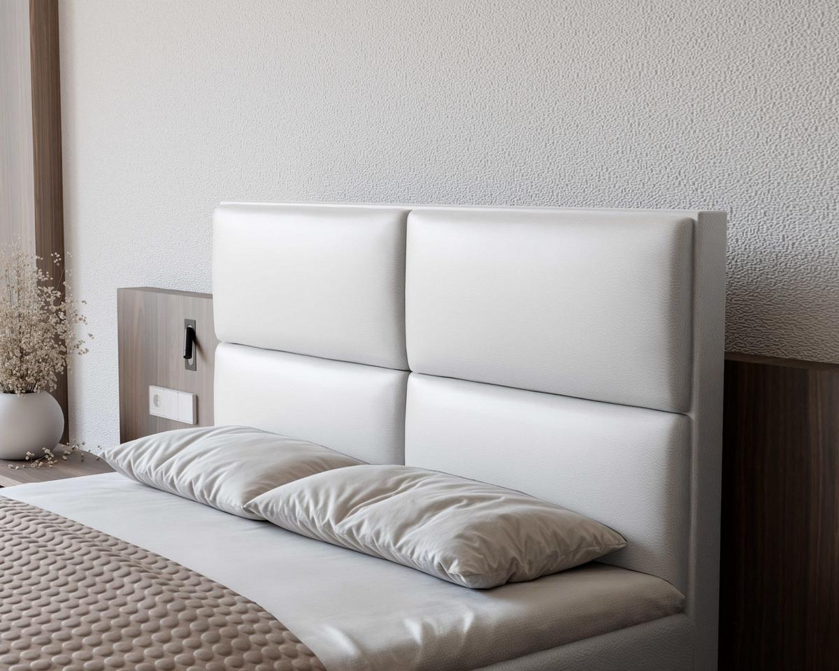 BOXBETT 120x200 cm mit Topper - Weiß, Holzwerkstoff/Textil (120/200cm) - Idohome
