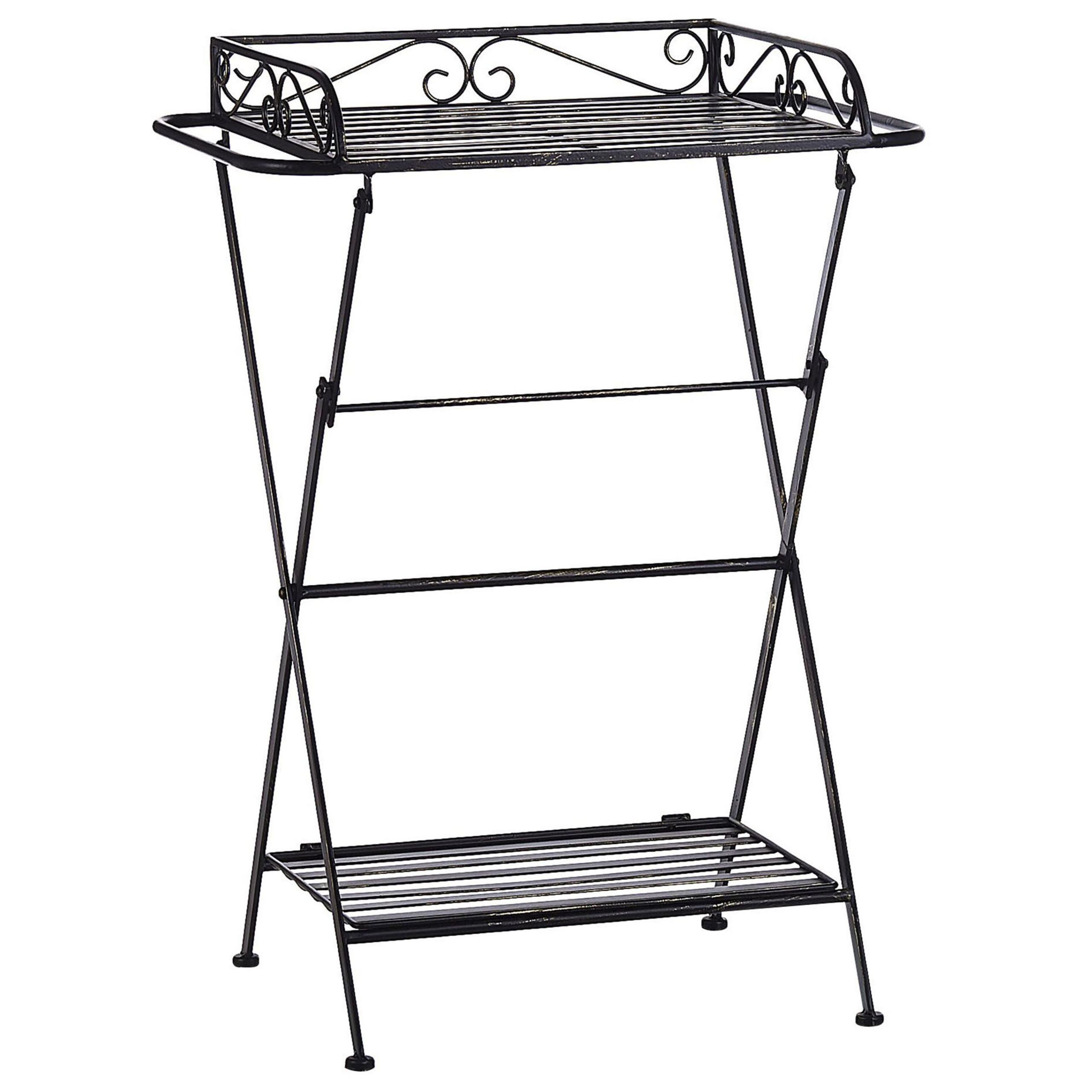 GARTENTISCH Metall Schwarz Ancud - Schwarz, Metall (35/53/73cm) - Beliani