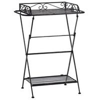 GARTENTISCH Metall Schwarz Ancud - Schwarz, Metall (35/53/73cm) - Beliani