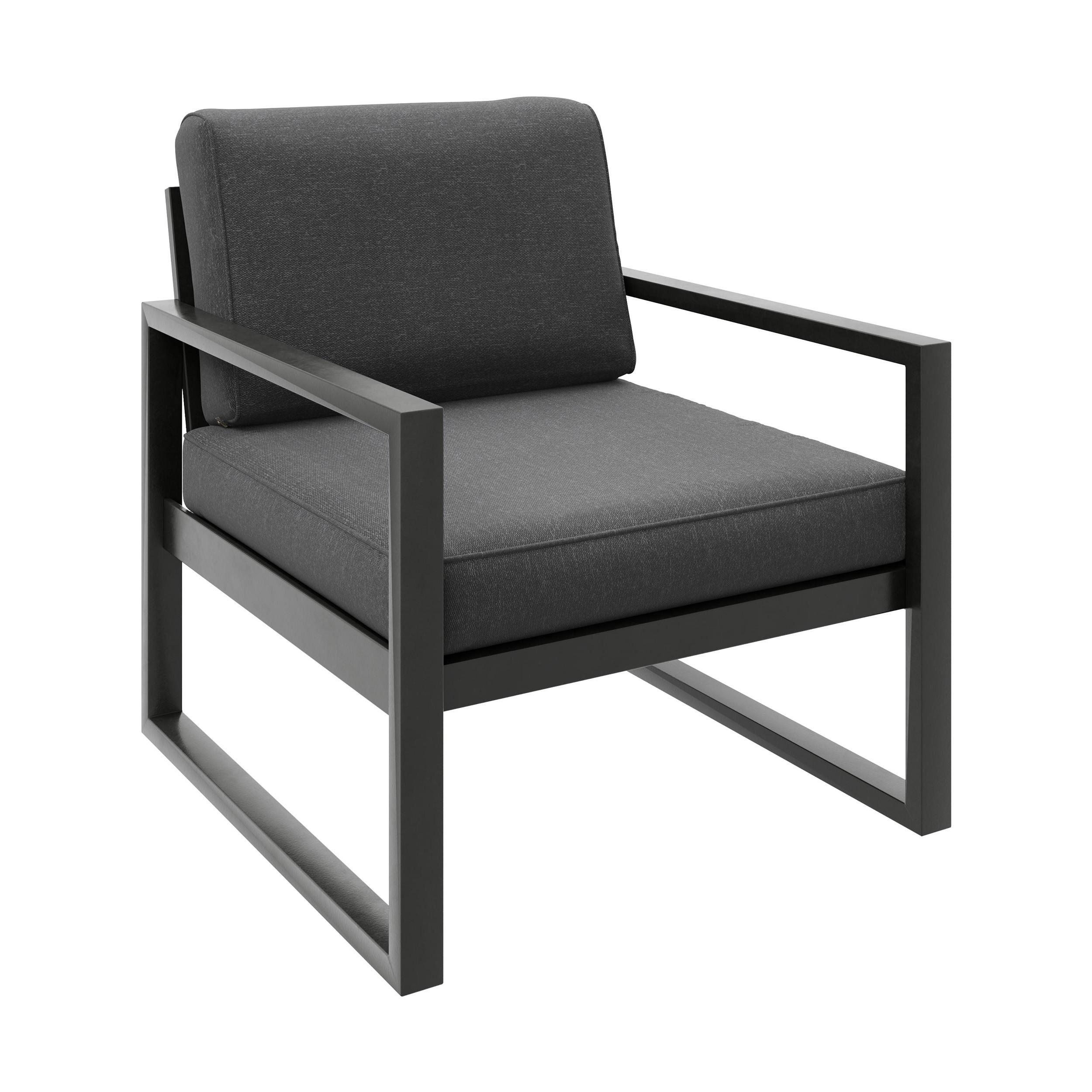 LOUNGESESSEL Stella mit Metallrahmen, 76 cm, Dunkelgrau - Dunkelgrau, Metall (76/86/80cm) - Beautysofa