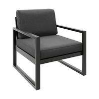 LOUNGESESSEL Stella mit Metallrahmen, 76 cm, Dunkelgrau - Dunkelgrau, Metall (76/86/80cm) - Beautysofa