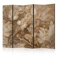 PARAVENT 5-tlg 225x172 cm Beige Blumen - Braun, Holz/Textil (225/172/3cm) - Muralo