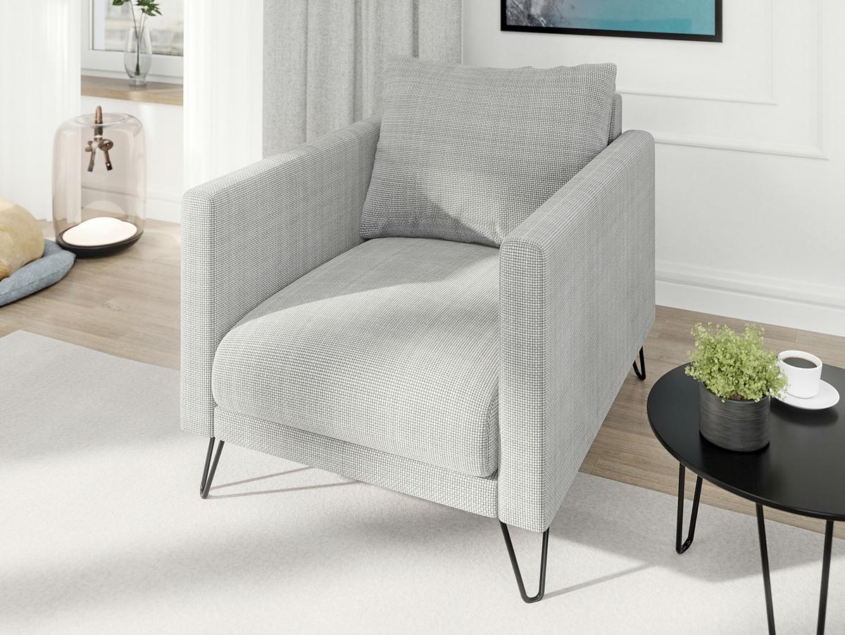 SESSEL Harmony Hellgrau Chenille - Hellgrau/Schwarz, Holz/Textil (80/85/100cm) - S-Style Möbel