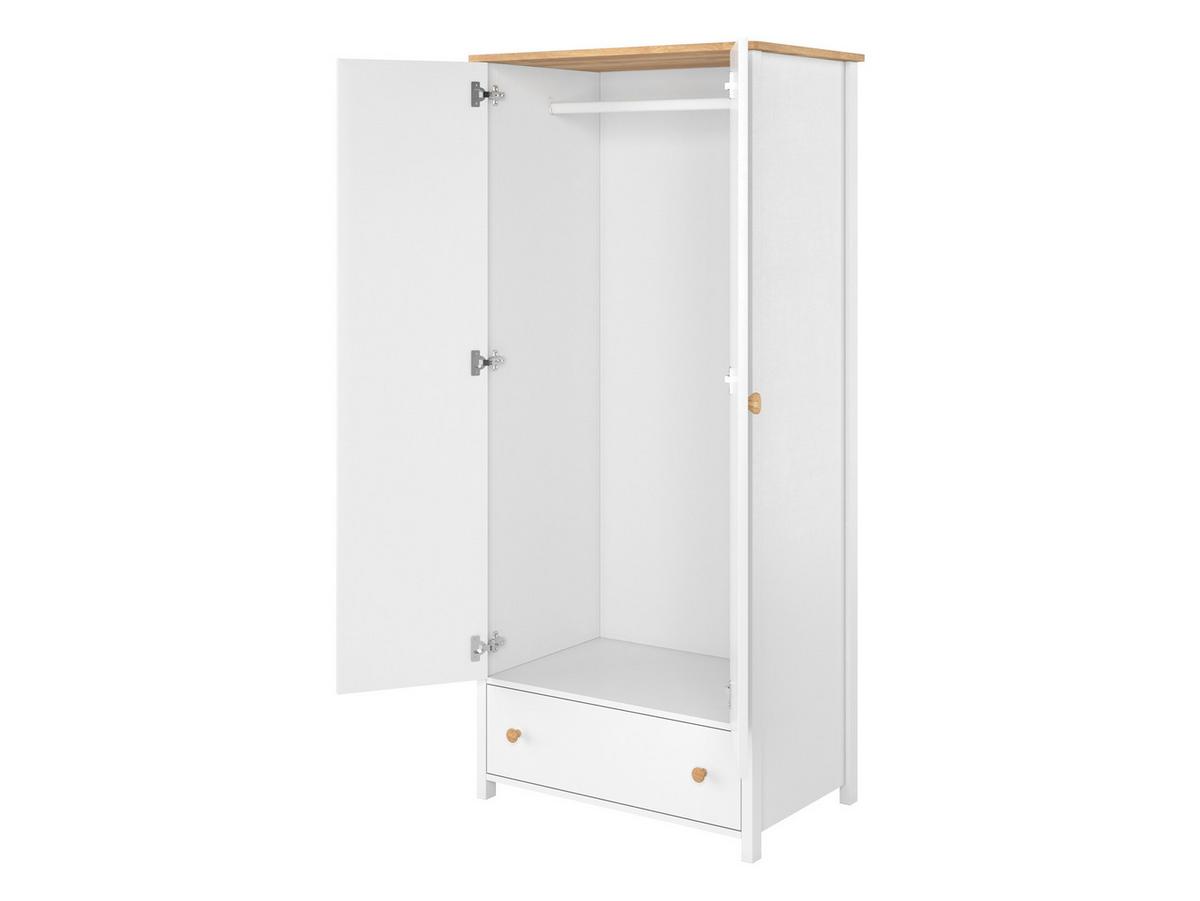 DREHTÜRENSCHRANK Story 2D1S SO01 - Eichefarben/Weiß, Holzwerkstoff/Kunststoff (85/187/52cm) - MIRJAN24