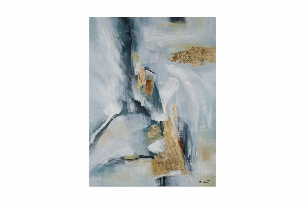 ACRYLBILD HANDGEMALT 75/100 cm - Blau, Holz/Textil (75/100cm) - KUNSTLOFT