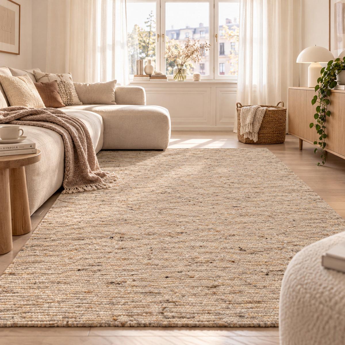 NATUR TEPPICH WOLLE ALASKA MELIERT - Naturfarben, Textil (190/290cm) - Pergamon