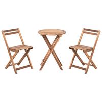 BISTRO-SET klappbar Akazienholz Braun Sacile - Braun, Holz - Beliani