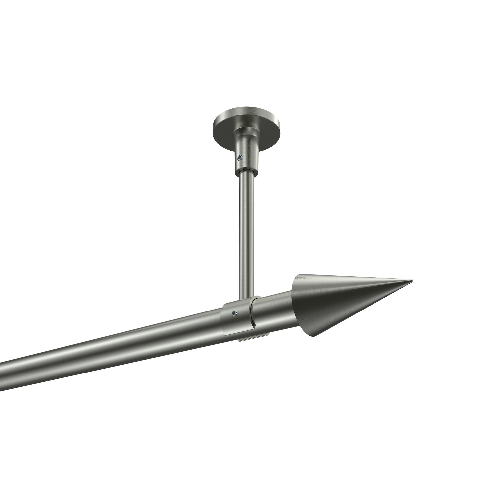 GARDINENSTANGE Sonette Savio 480 cm (geteilt in 3 x 160 cm), 1-läufig, 20 mm Ø Edelstahl-Optik - Edelstahlfarben, Metall (480cm) - INTERDECO