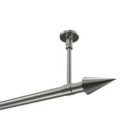 GARDINENSTANGE Sonette Savio 480 cm (geteilt in 3 x 160 cm), 1-läufig, 20 mm Ø Edelstahl-Optik - Edelstahlfarben, Metall (480cm) - INTERDECO