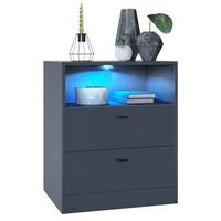 KOMMODE Pino Fronten in Anthrazit matt - Dunkelgrau/Anthrazit, Holzwerkstoff (56/67.5/36cm) - Vladon