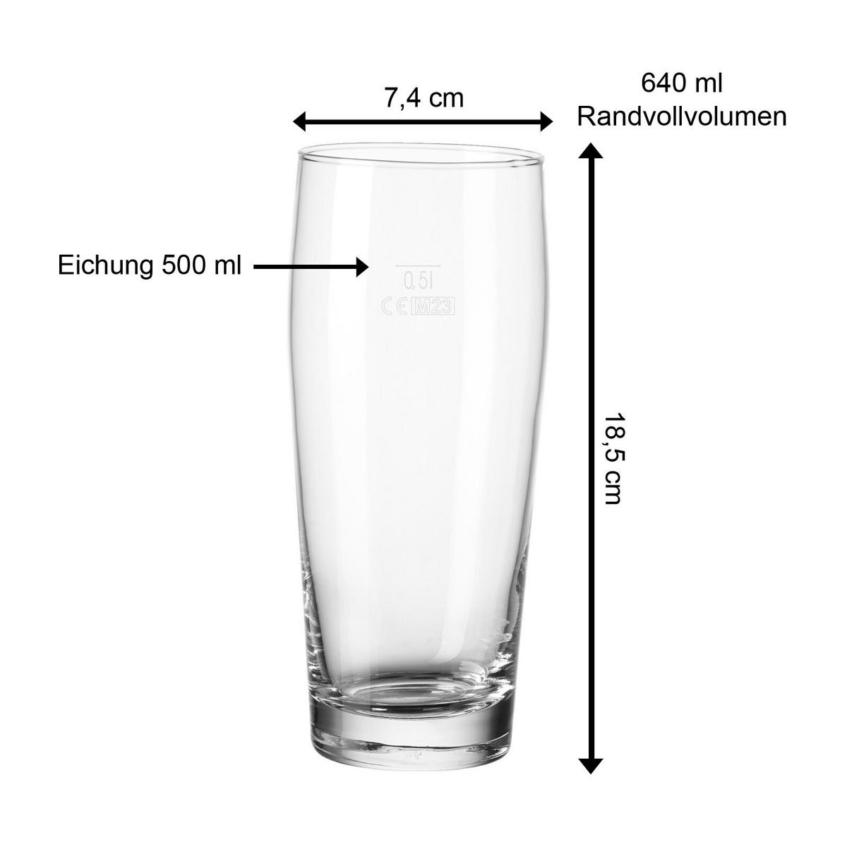 WILLI BECHER GEEICHT Willy transparent 0,5 l 24er Set - Transparent, Glas (0.5L) - Van Well