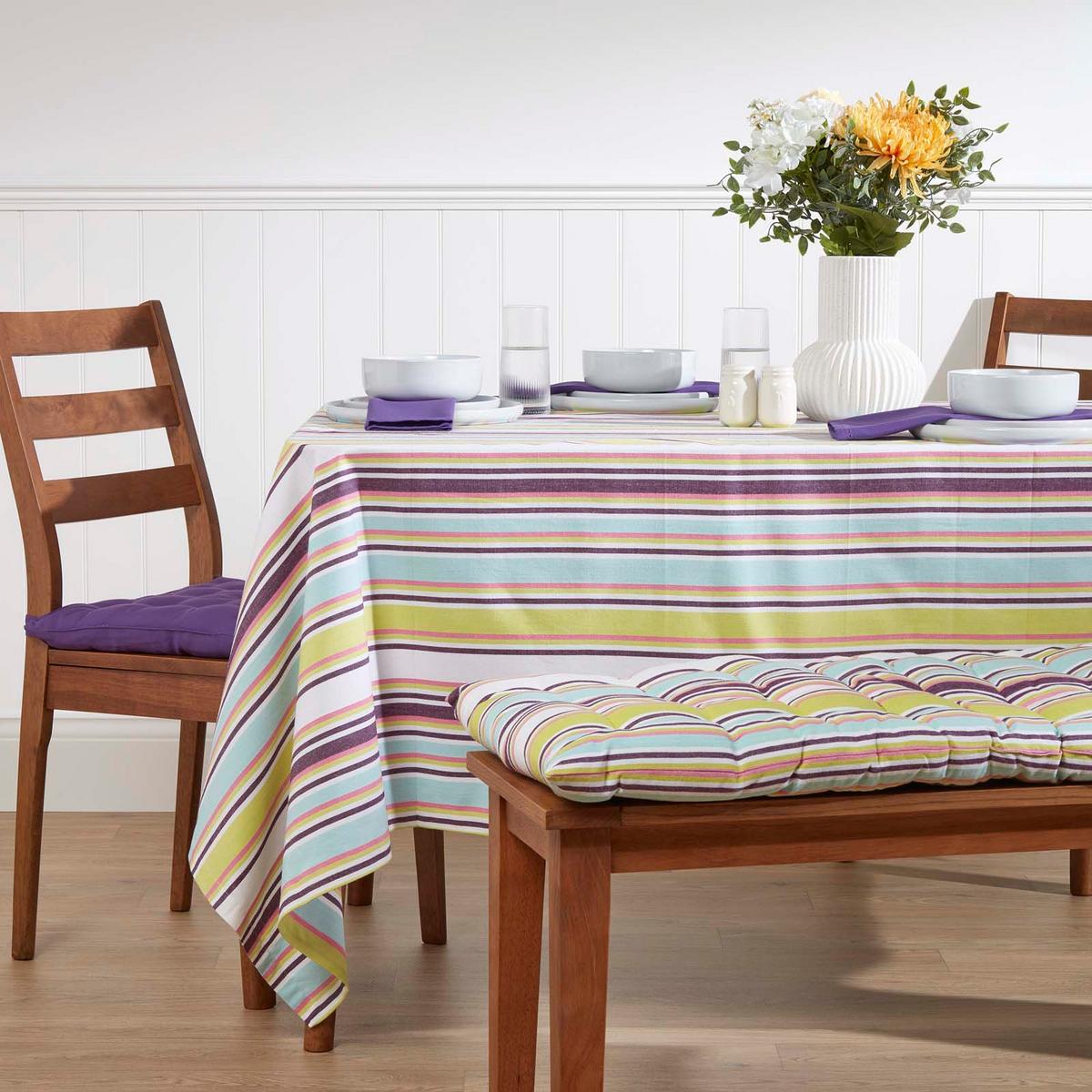 TISCHDECKE Osaka bunt gestreift, 137/178 cm, 100% Baumwolle - Multicolor, Textil (137/178cm) - Homescapes