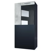 VITRINE Movie Absetzungen in Beton Oxid Optik - Hellgrau, Holzwerkstoff (50.5/111/32.5cm) - Vladon