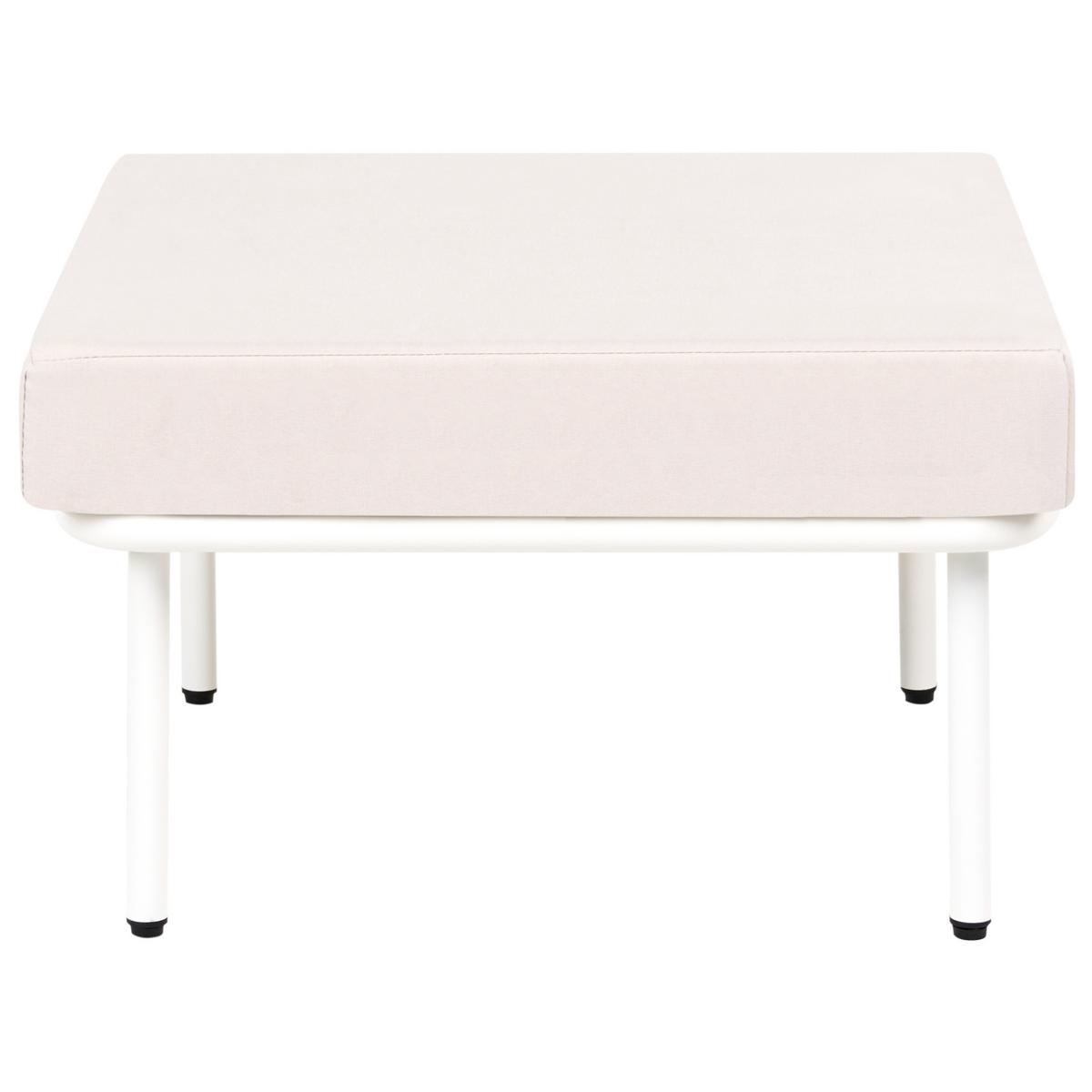 OTTOMANE Hellbeige Baucina - Beige/Weiß, Metall (61/39/61cm) - Beliani