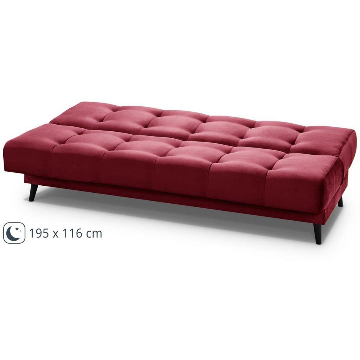 3-SITZER Schlafsofa Nancy bordeaux - Bordeaux, Holz/Textil (220/89/93cm) - Beautysofa