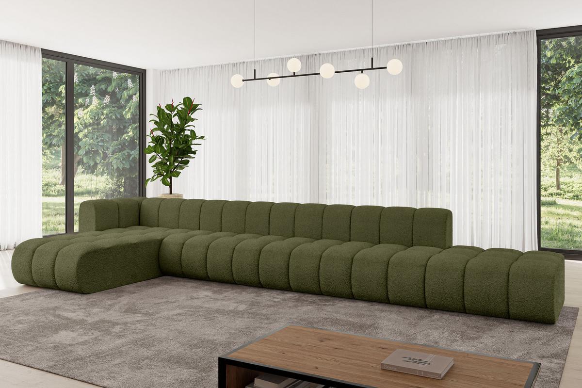 ECKSOFA modulares Sofa Zuvon-L3 - 478x177x70 cm Grün - Grün, Holzwerkstoff/Textil (478/177cm) - ALTDECOR