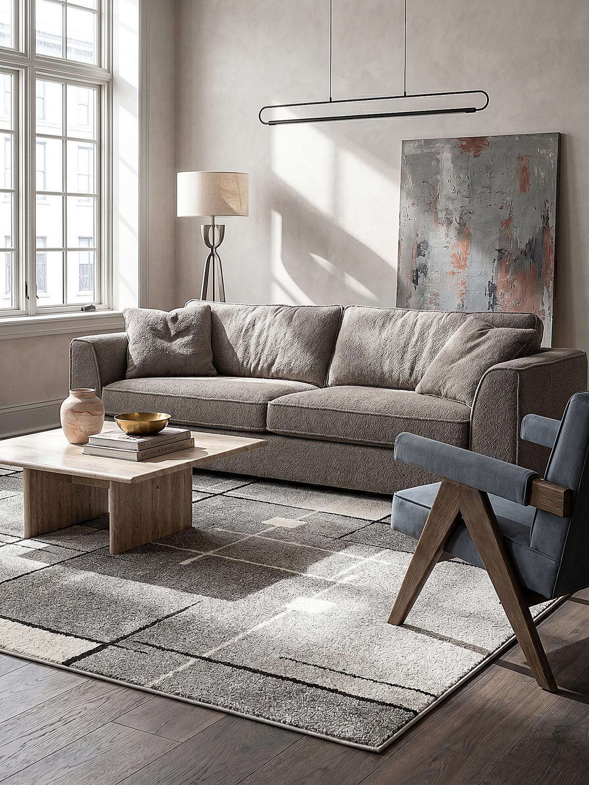 TEPPICH Niederflor Patchwork THUR Polypropylen Grau 80 x 140 cm - Grau, Textil (240/330cm) - KADIMA DESIGN