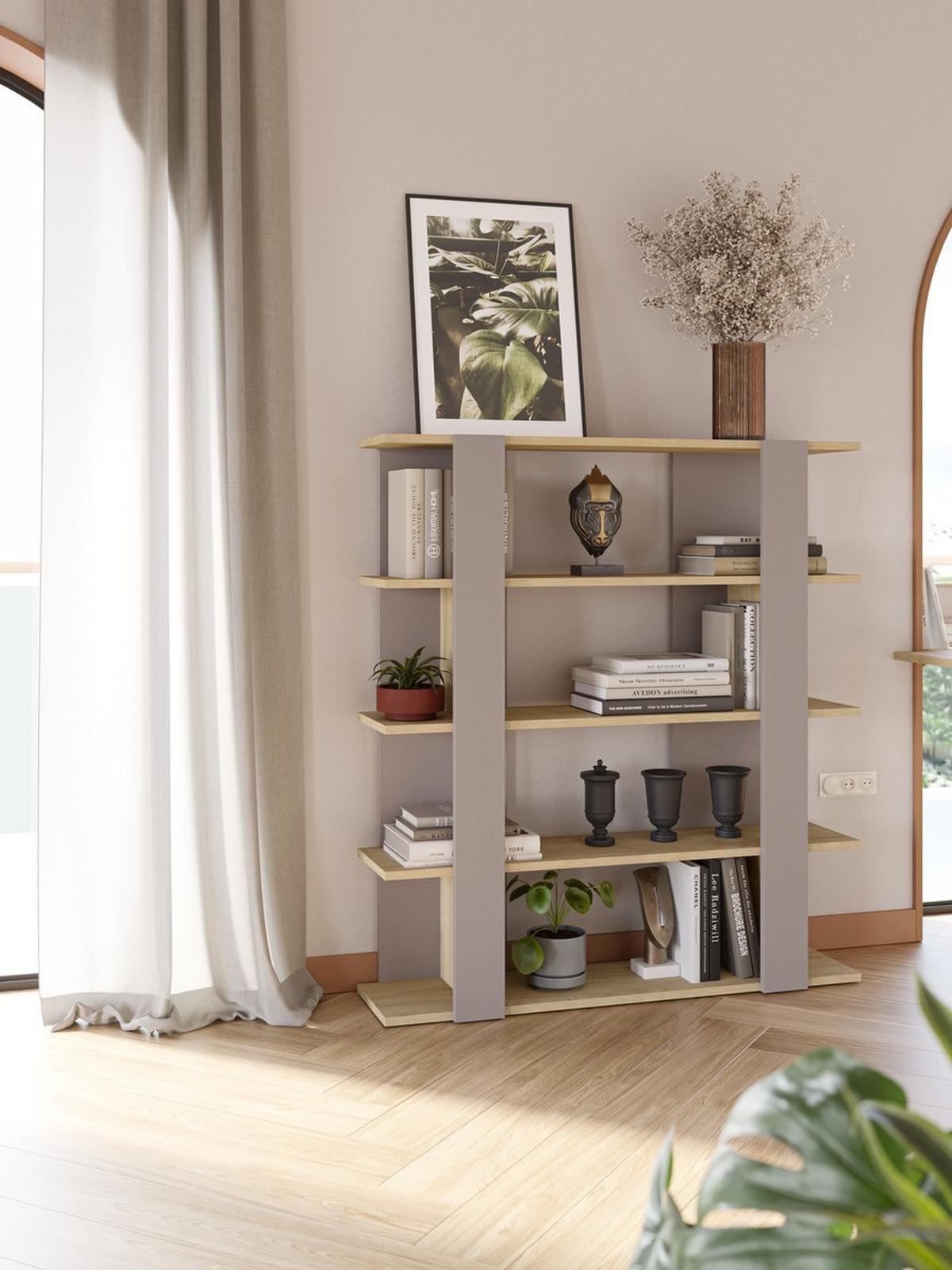 REGAL Naila - 110/29/122 cm - Taupe, Holzwerkstoff (29/122/20.9cm) - Calicosy