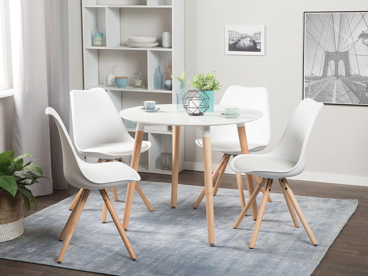 ESSZIMMERSTUHL 2er-Set Kunststoff Weiß Dakota - Weiß, Holz/Kunststoff (49/86/45cm) - Beliani