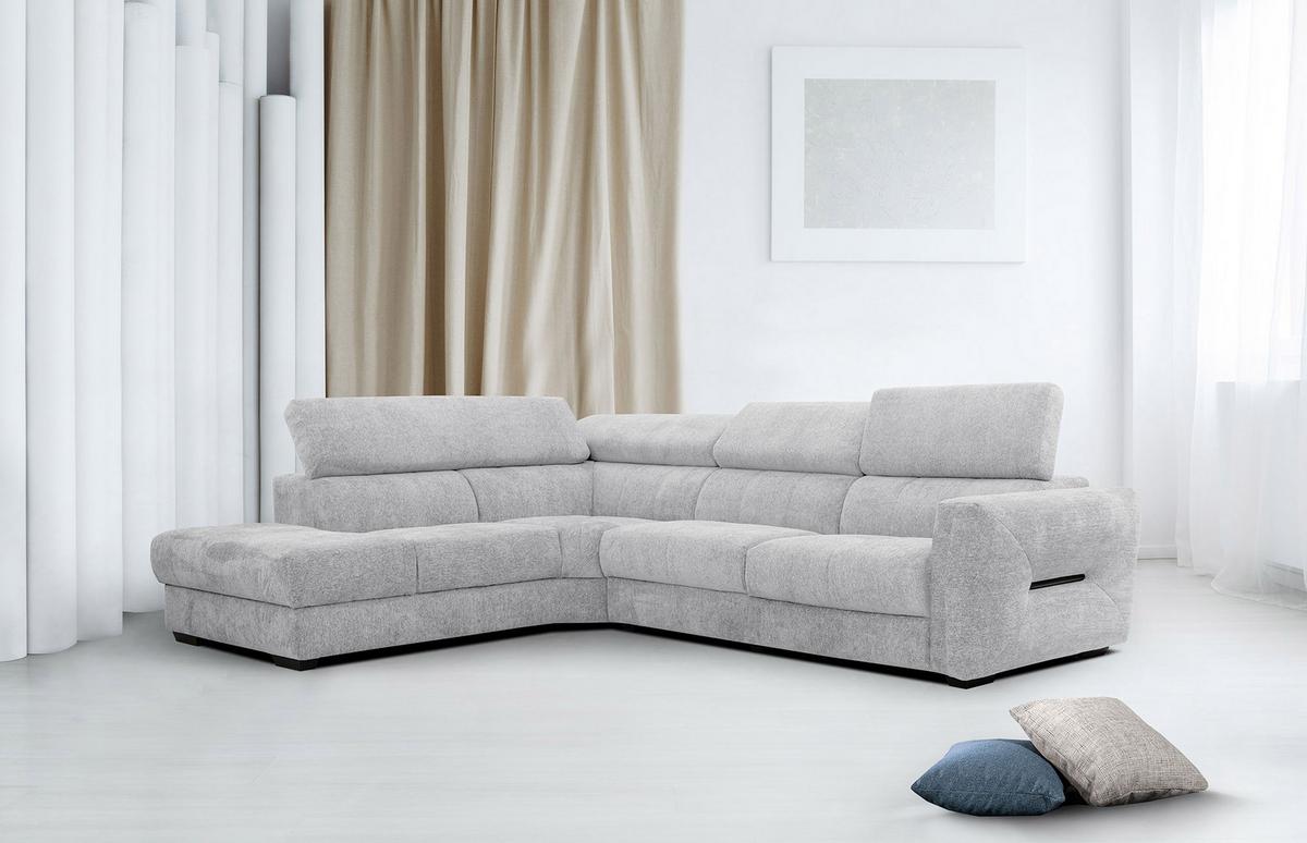 ECKSOFA CALVERA 5-Sitzer, hellgrau - Hellgrau, Holzwerkstoff/Textil (239/298cm) - Wozimo
