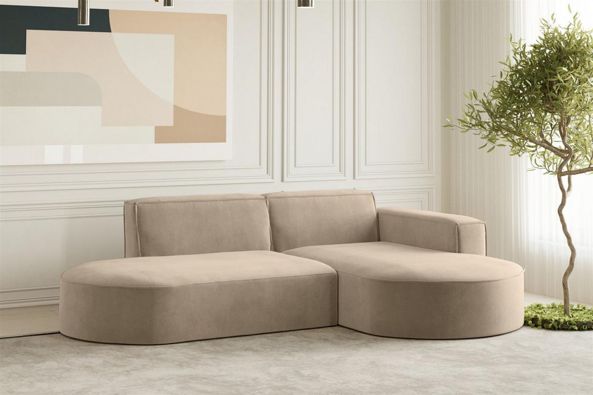 SOFASET Palma In Noel - Beige, Holzwerkstoff/Textil (236/78/165cm) - Fun Möbel