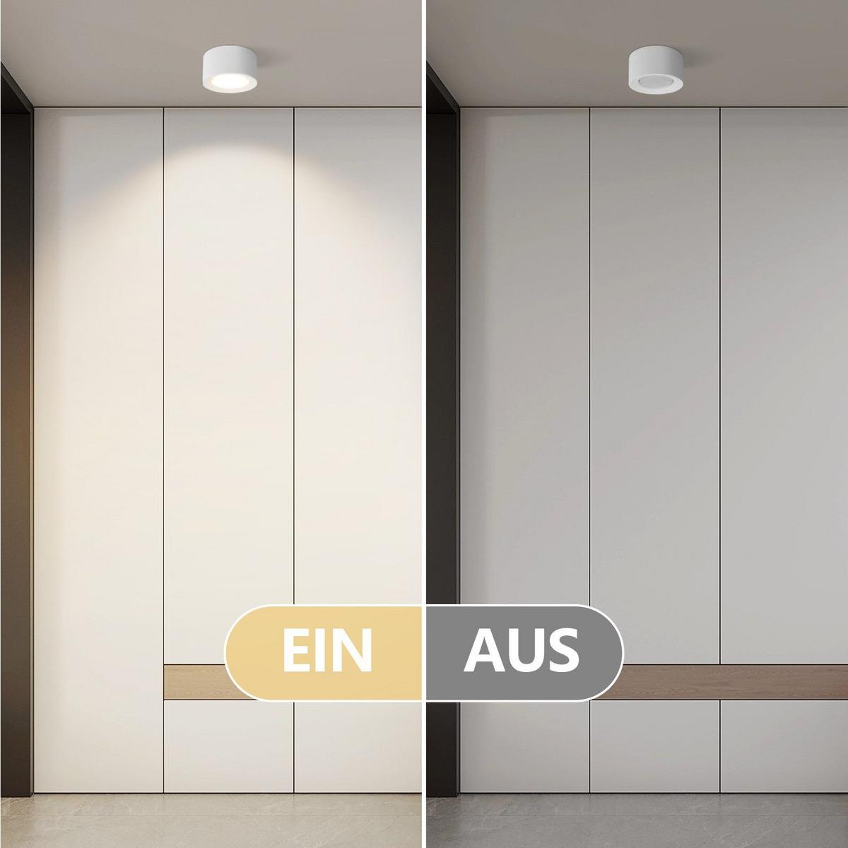 DECKENLEUCHTE Mantyla (4er-Set) 12/6.5/6.5 cm - Weiß, Naturmaterialien (6.5/12/6.5cm) - Nettlife