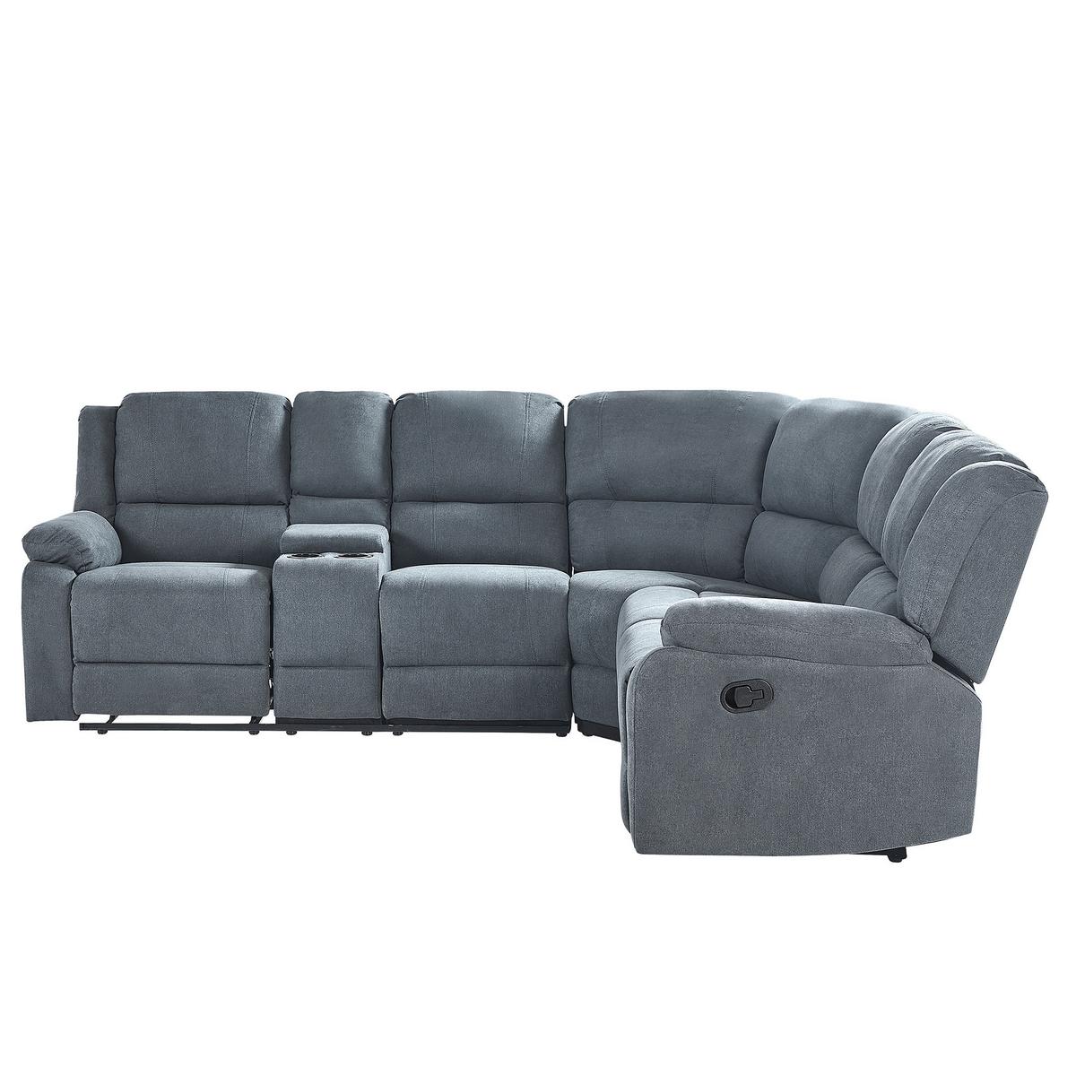 ECKSOFA Polsterbezug Dunkelgrau Rokke - Dunkelgrau, Textil (229/196cm) - Beliani