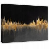 BILDER Abstrakt Schwarz Gold Glamour 120x80 - Multicolor, Holzwerkstoff (120/80cm) - Wallarena