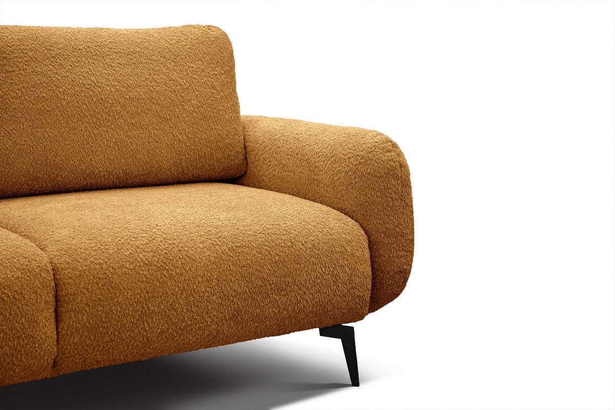 SOFA FEBE 3-Sitzer, senfgelb - Dunkelgelb/Schwarz, Holz/Textil (190/82/96cm) - Wozimo