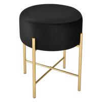 SITZHOCKER Kungälv - Messingfarben/Schwarz, Textil/Metall (35/44/35cm) - [en.casa]