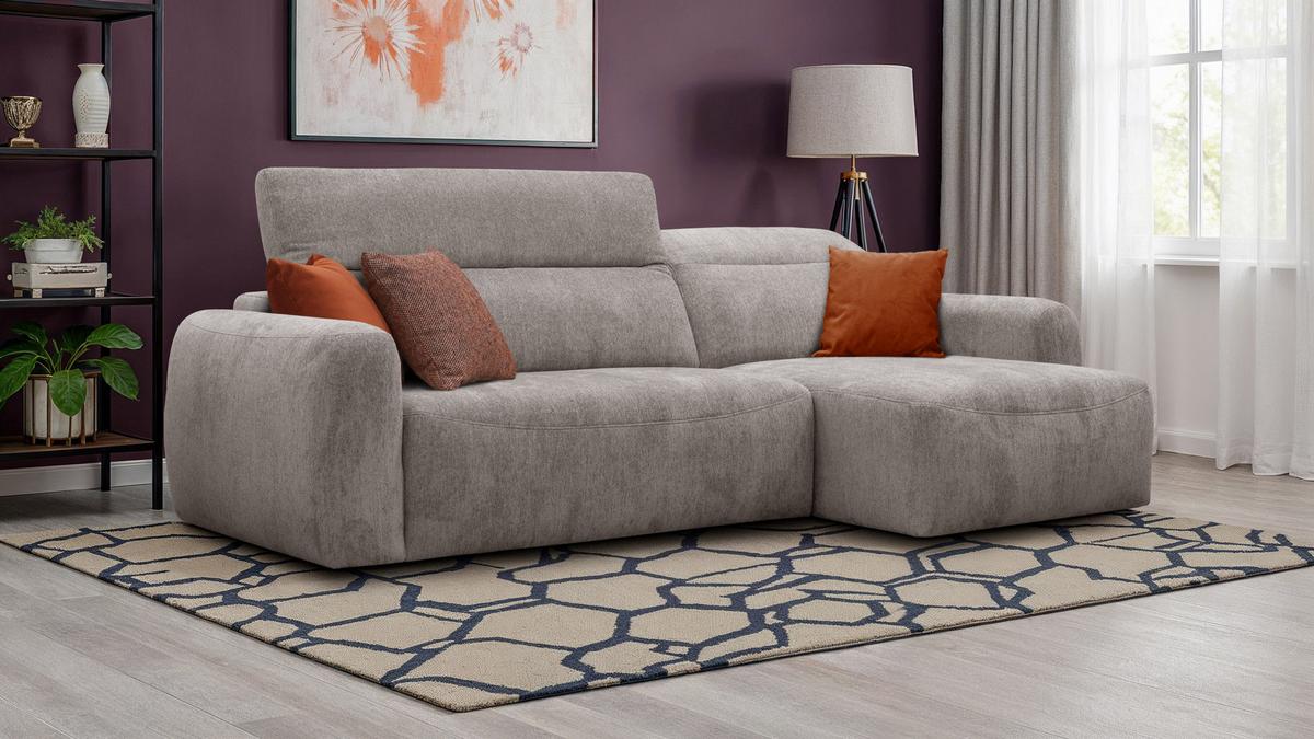ECKSOFA NERO 4-Sitzer, dunkelbeige - Beige/Schwarz, Holz/Textil (272/81/159cm) - Wozimo