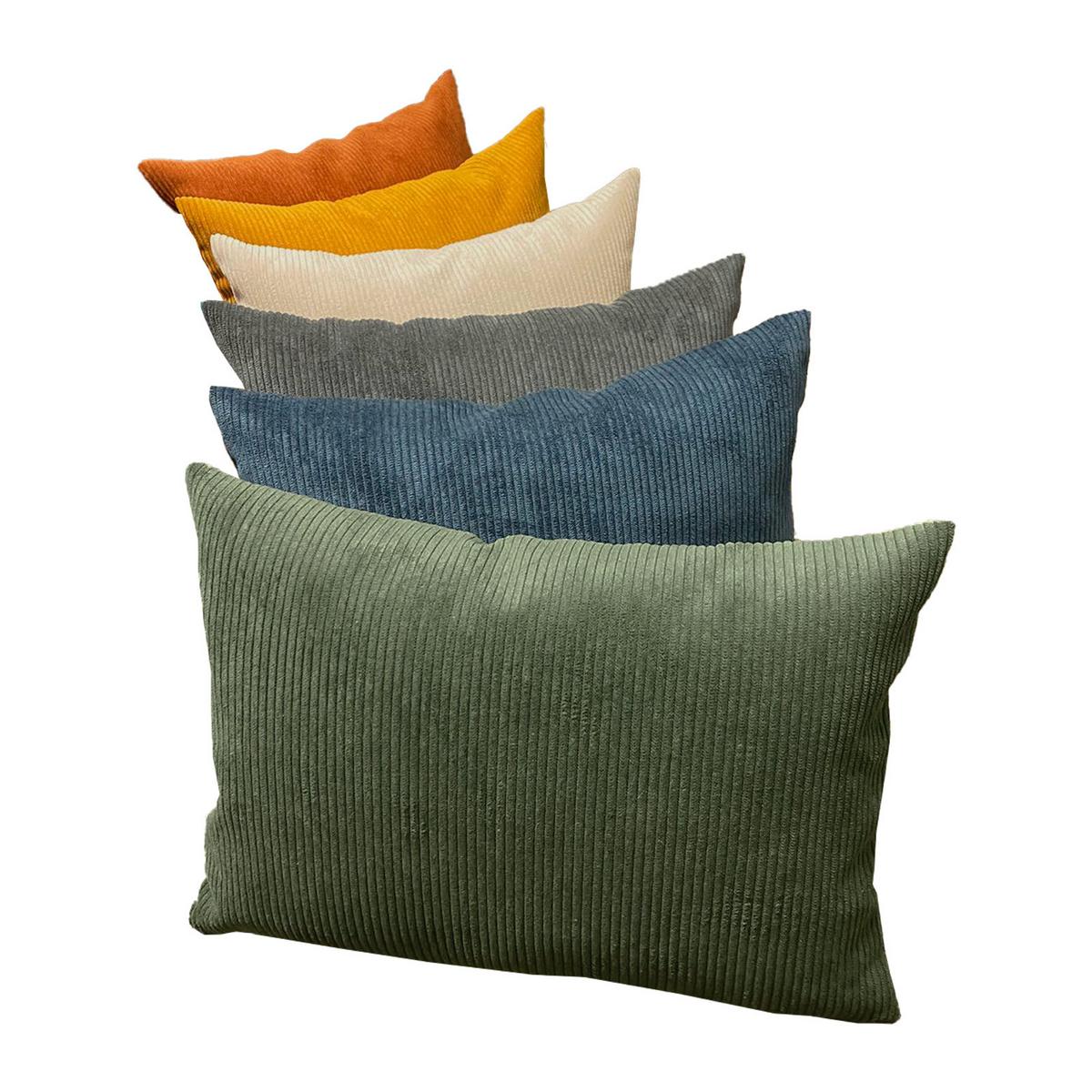 KISSENHÜLLE HYggelig No.1 stein-grau Cord-Samt 25/35 cm - Grau, Textil (25/35cm) - beties Heimtextil