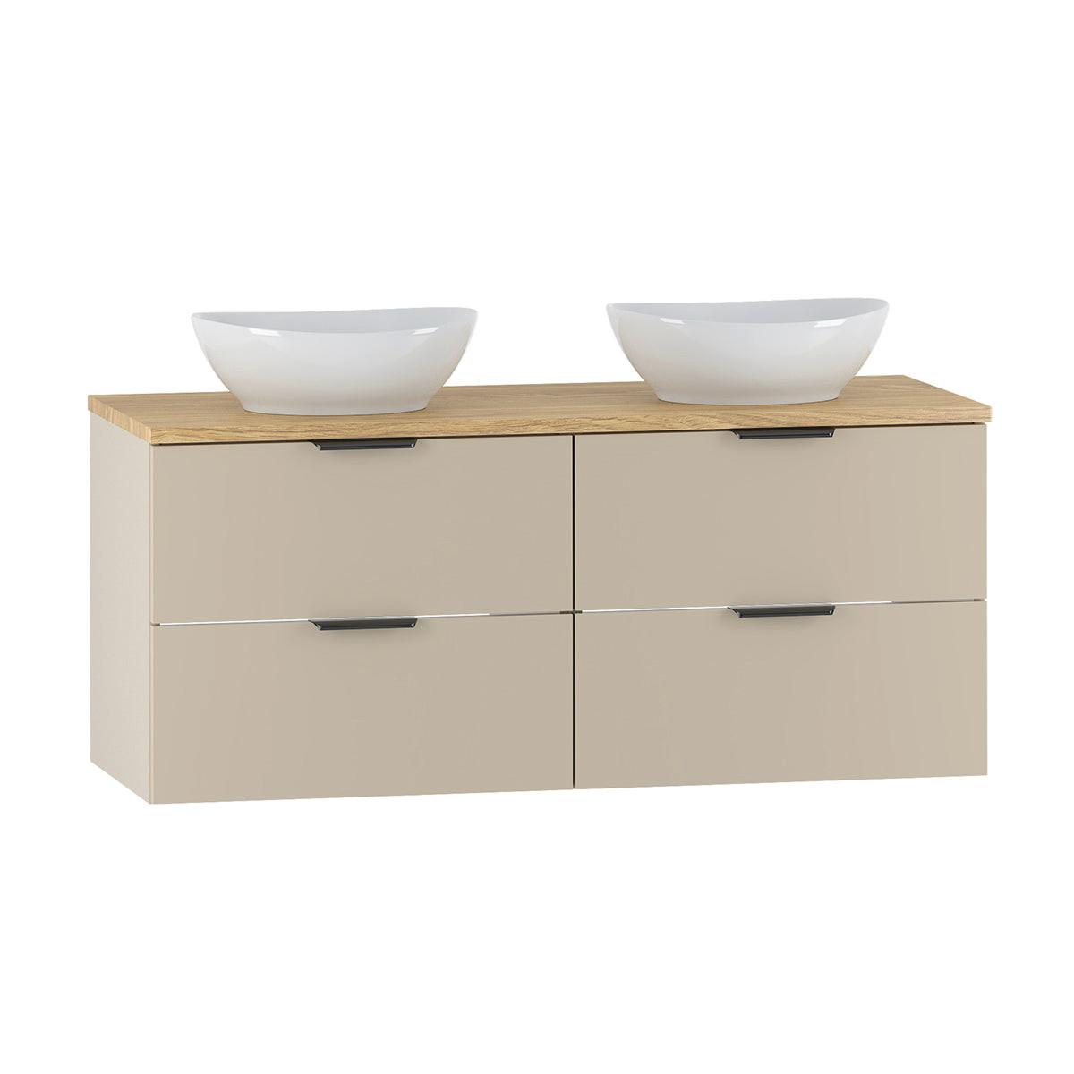 DOPPELWASCHTISCH 120.6cm Astrid Kaschmir und Holz - Kaschmir, Holzwerkstoff (120.6/52.2/46.5cm) - Petits-meubles