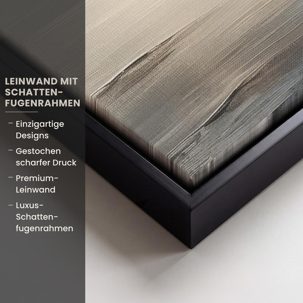 LEINWAND Bilder mit Rahmen - Segelschiff - Meer - Bewölkt - 70x50 - Creme, Textil (70/50cm) - MuchoWow