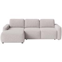 ECKSOFA Carnos Mini Beige Chenille - Beige/Schwarz, Kunststoff/Textil (238/164cm) - Selsey
