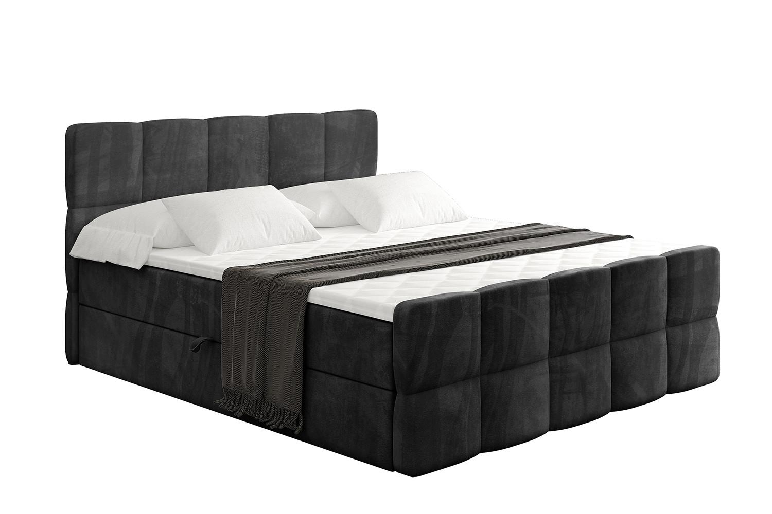 BOXBETT mit Matratze und Lattenrost - LIRO-Z - 200x200 - Schwarz Casablanca - Schwarz, Holzwerkstoff (200/200cm) - ALTDECOR