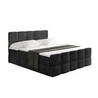 BOXBETT mit Matratze H4 und Lattenrost - LIRO-Z - 160x200 - Schwarz Casablanca - Schwarz, Holzwerkstoff (160/200cm) - ALTDECOR