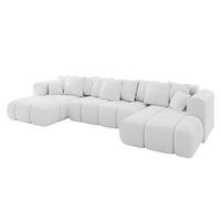 WOHNLANDSCHAFT CLOUD-U-v1 405x185x90 Weiß Bouclé - Weiß, Holzwerkstoff/Kunststoff (405/90/185cm) - ALTDECOR