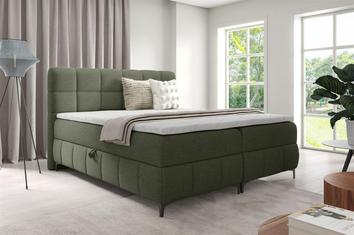 BOXBETT Sophie In Aragon - Grün, Holzwerkstoff/Textil (160/200cm) - Fun Möbel