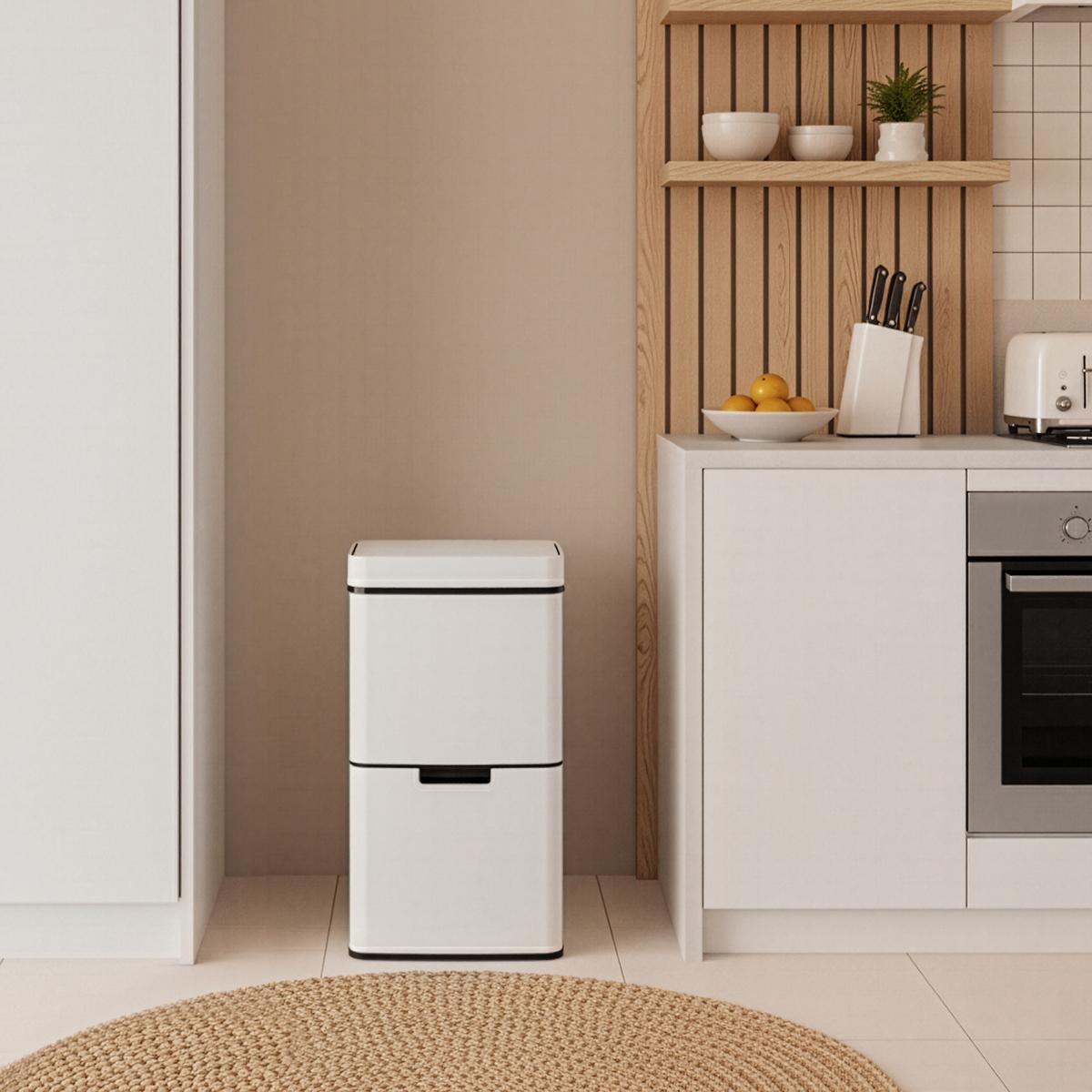SENSOR MÜLLEIMER Venna - Beige, Kunststoff/Metall (31.5/82.5/42cm) - [en.casa]