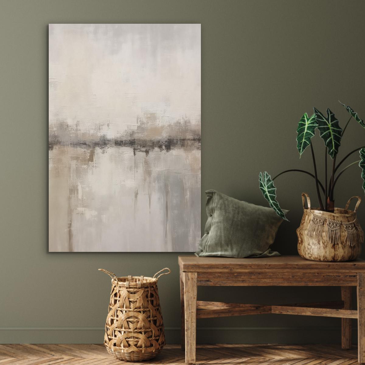 AKUSTIKBILD Moderne Kunst - Abstrakt - Beige Wanddeko 70x100 cm - Beige, Kunststoff (70/100/0.9cm) - MuchoWow