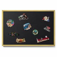 MAGNETTAFEL 60x40 cm Goldener Rahmen Farbe Schwarz - Anthrazit, Metall (60/50/0.4cm) - TULUP
