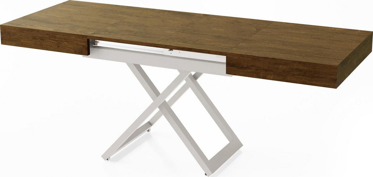 COUCHTISCH Cavetta U höhenverstellbar ausziehbar, Lefkas Eiche 120-200/80/27-76 cm - Kaschmir/Alteiche, Holzwerkstoff/Metall (80/200/76cm) - WFL GROUP