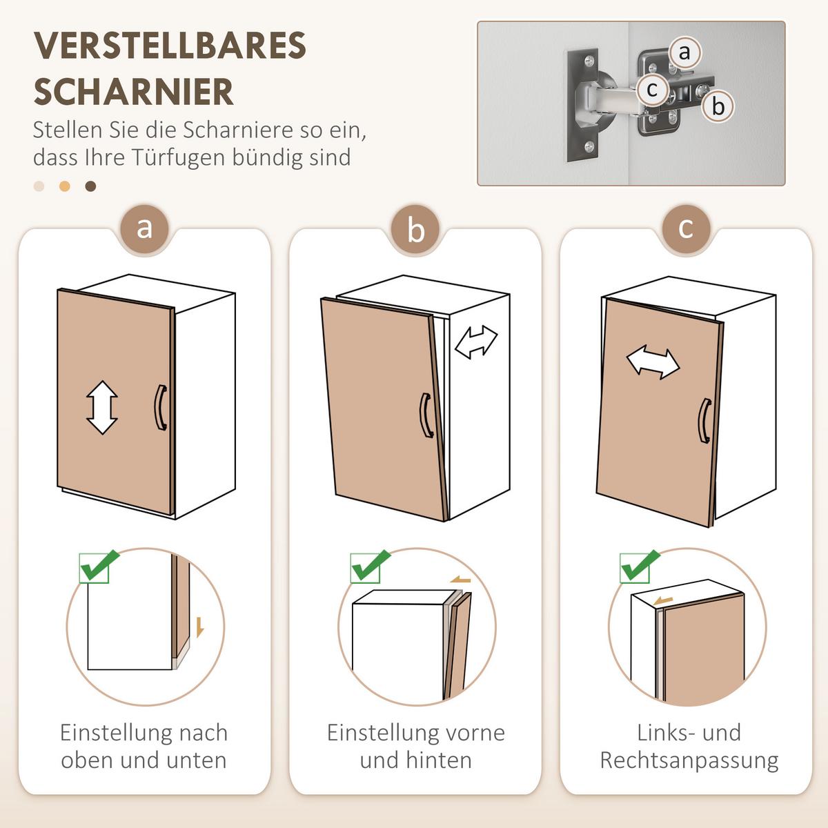 KÜCHENSCHRANK MDF Spanplatte Weiß - Weiß, Holzwerkstoff (39.5/168/89cm) - HOMCOM